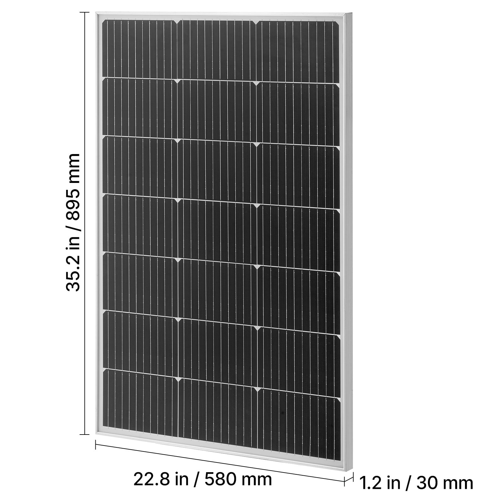 KFFKFF MC4 Output & Durable Aluminum Frame, IP65 Waterproof design Monocrystalline Solar Panels Mono PV Module 100W/ 23% Efficiency (4PCS)
