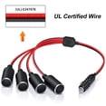 thumbnail image 4 of Gadpow 1 to 4 Car Cigarette Lighter Splitter Adapter,12V/24V 4-Way Splitter, 12 inch Extension Cord Cable 16AWG with 15A Fuse, 4 of 8