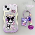 thumbnail image 1 of Funda Del Teléfono Para Samsung Galaxy A24 A54 A33 A34 5G A30 A20 A31 A32 A50 A50S A30S A51 A52 A53 A71 A72 Carcasa Llavero Kuromi 3D Ondulado Borde Curvo Suave Claro TPU Moda, 1 of 4