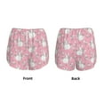 thumbnail image 5 of Picia Rabbit And Flower Pattern Women's 2 in 1 Athletic Running Shorts High Waisted Workout Casual Gym Sweat Shorts with Comfy Liner Zipper Pockets-Medium, 5 of 9