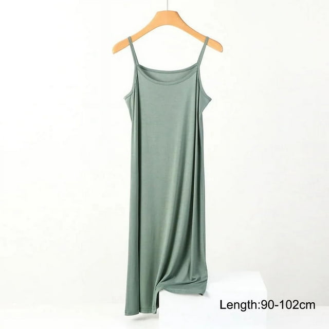 Combinaison Sans Couture en Soie Glacée pour Femmes Été Grande Taille Jupon Sans Manches Combinaison Intérieure Robes en Modal