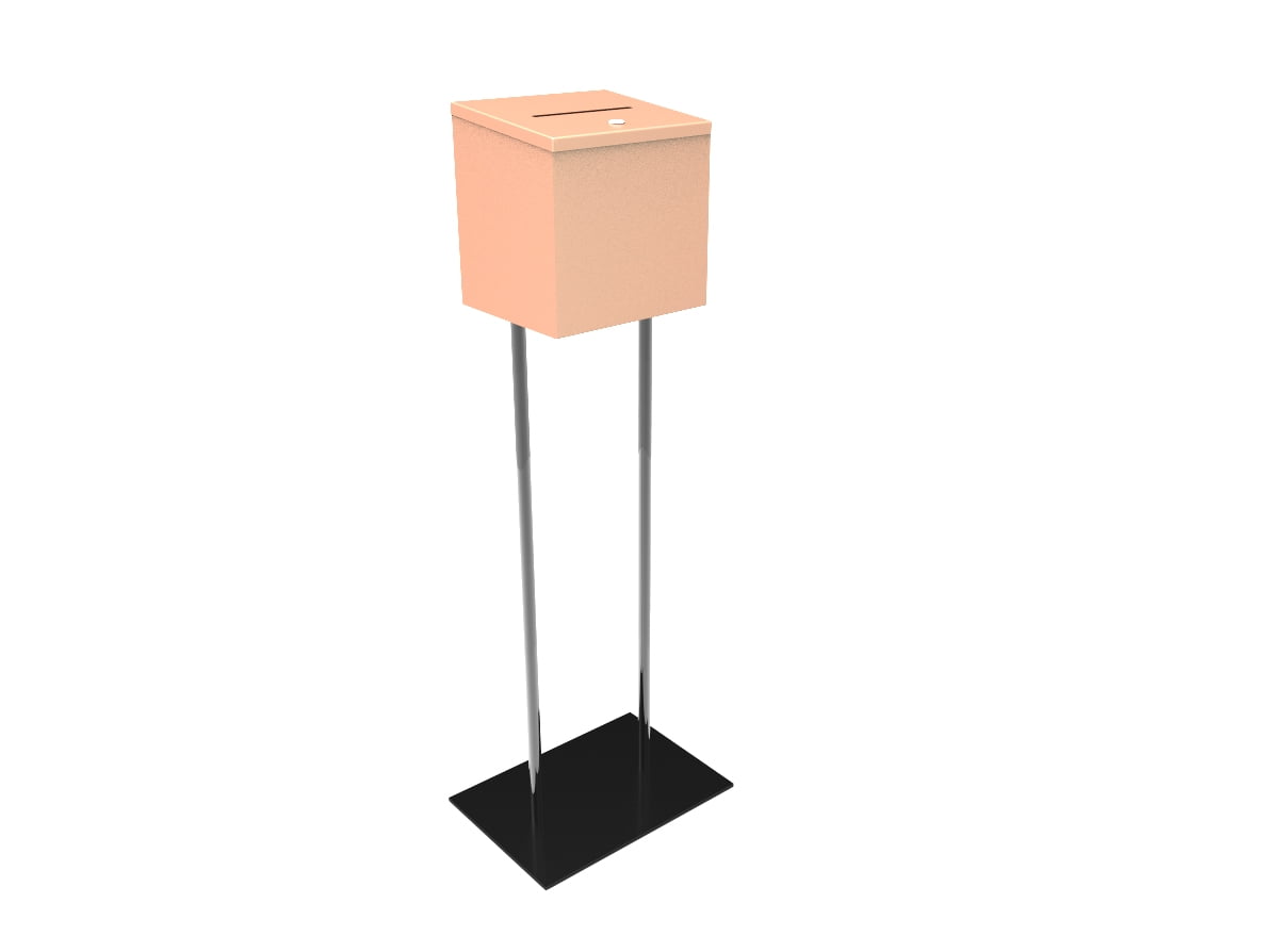 FixtureDisplays® Beige Metal Ballot Box Donation Box Suggestion Box