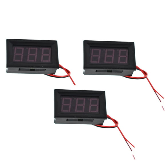 findmall 3pcs Blue DC 0-30V LED 3-Digital Display Voltage Meter Voltmeter Panel Motorcycle