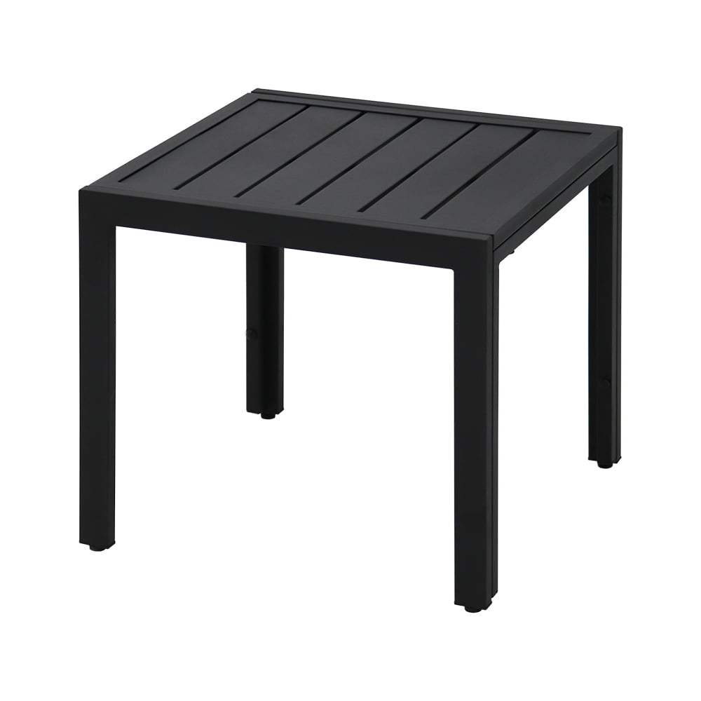 Abble 20" Square Steel Patio Side Table - All-Weather Indoor/Outdoor Accent Table End Table for Patio, Living Room, Poolside, Matte Black