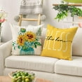 thumbnail image 4 of Home Sweet Home Sunflower Yellow Throw Pillow Covers, 18x18 Inch Summer Seasonal Decorations for Home Set of 4, 4 of 6