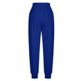 thumbnail image 6 of Bxsruta Womens Pants, Ladies' Solid Color Casual Leg Binding Loose Casual Sports Sweatpants Long Pants, Blue M, 6 of 6