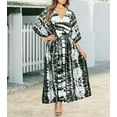 thumbnail image 4 of LA LEELA Women's Summer Loungewear African Beach Mumu Slit Dress Caftan Plus Size Kaftan Maxi Dresses for Women 2X-3X Black, Tie Dye, 4 of 5