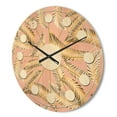 thumbnail image 3 of Designart 'Retro Golden Foliage IV' Mid-Century Modern Wood Wall Clock, 3 of 5