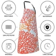 thumbnail image 5 of Pofeuu Corals Print Waterproof Apron with Pockets Adjustable Cooking Aprons Kitchen Bib for Baking Household Cleaning, 5 of 8