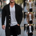 thumbnail image 6 of Men's Cable Knit Long Cardigan Button Front Shawl Collar Sweater Coat, 6 of 6