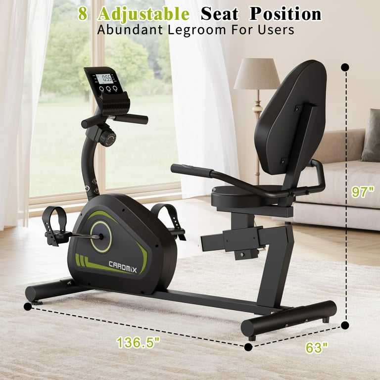 MITONOS Recumbent Exercise Bike for Adults Seniors Stationary Bike with Heart Rate Monitor and Large Seat Magnetic Resistance Cycling Bike for Home