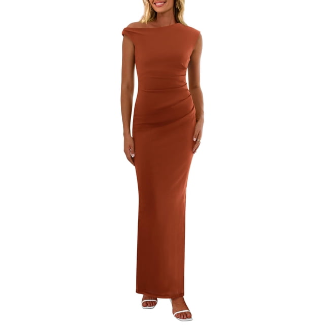 Vestido largo PRETTYGARDEN para mujer, verano 2025, con un solo hombro