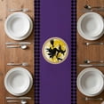 thumbnail image 6 of Halloween Table Runner - 72 Inch Long, Kitchen Dining Table Runner Dresser Scarves, Riding Black Witch Cat Purple Plaid Pumpkin Farmhouse Decor for Coffee Tables Wedding Party Banquet, 6 of 8