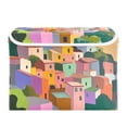 thumbnail image 7 of Yayeee Collapsible Cube Storage Bin with Lid Fabric Closet Decorative Basket with Handles, Purple Cityscape Painting, 7 of 7