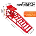 thumbnail image 2 of Hydraulic Car Ramps, 2 Pack Car Ramp High Lift, 11000LBS Automotive Truck Cars Service Ramps, Low Profile Oil Change Ramps with Support Jack for Car Truck Trailer Garage Repair (Red), 2 of 7