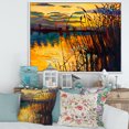 thumbnail image 2 of Designart 'Yellow Evening Glow Through The High Grass By The Lake' Nautical & Coastal Framed Canvas Wall Art Print, 2 of 5