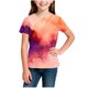 thumbnail image 4 of Blusas y camisas de manga corta con cuello redondo Camiseta estampada de manga corta para niños Cuello redondo Media manga Casual Versátil Top de poliéster para niñas, 4 of 5