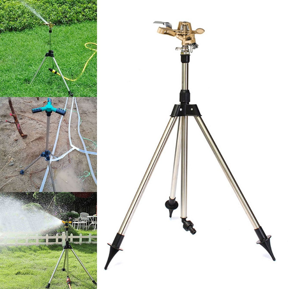 RANME 90Cm Rotating Metal Tripod Sprinkler Adjustable Height Stand Large Coverage Area