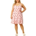 thumbnail image 5 of Unique Bargains Women's Plus Size NightgownSleeveless Sleep Dress Fruit Pajamas, 5 of 7
