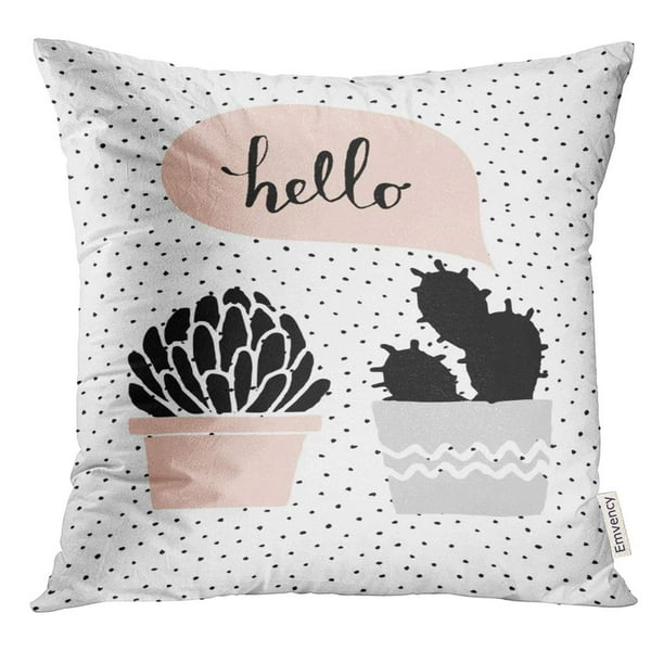 Stoag Cute And Modern St Valentine S Day Cactus Plants Speech Bubble Dots Black White Taupe Pastel Pink Color Throw Pillowcase Cushion Case Cover 16x16 Inch Walmart Com Walmart Com