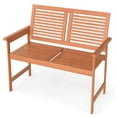 thumbnail image 2 of Costway 2-Person Patio Bench with Slatted Backrest and Seat Garden Loveseat Chair Furniture, 2 of 10