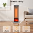 thumbnail image 4 of EDX 24" Space Heater for Indoor Use, Fast Heating Electric Heater with 60° Oscillation, Thermostat & Remote, Safety Overheat & Tip-Over Protection, Portable for Bedroom, Office, 4 of 7