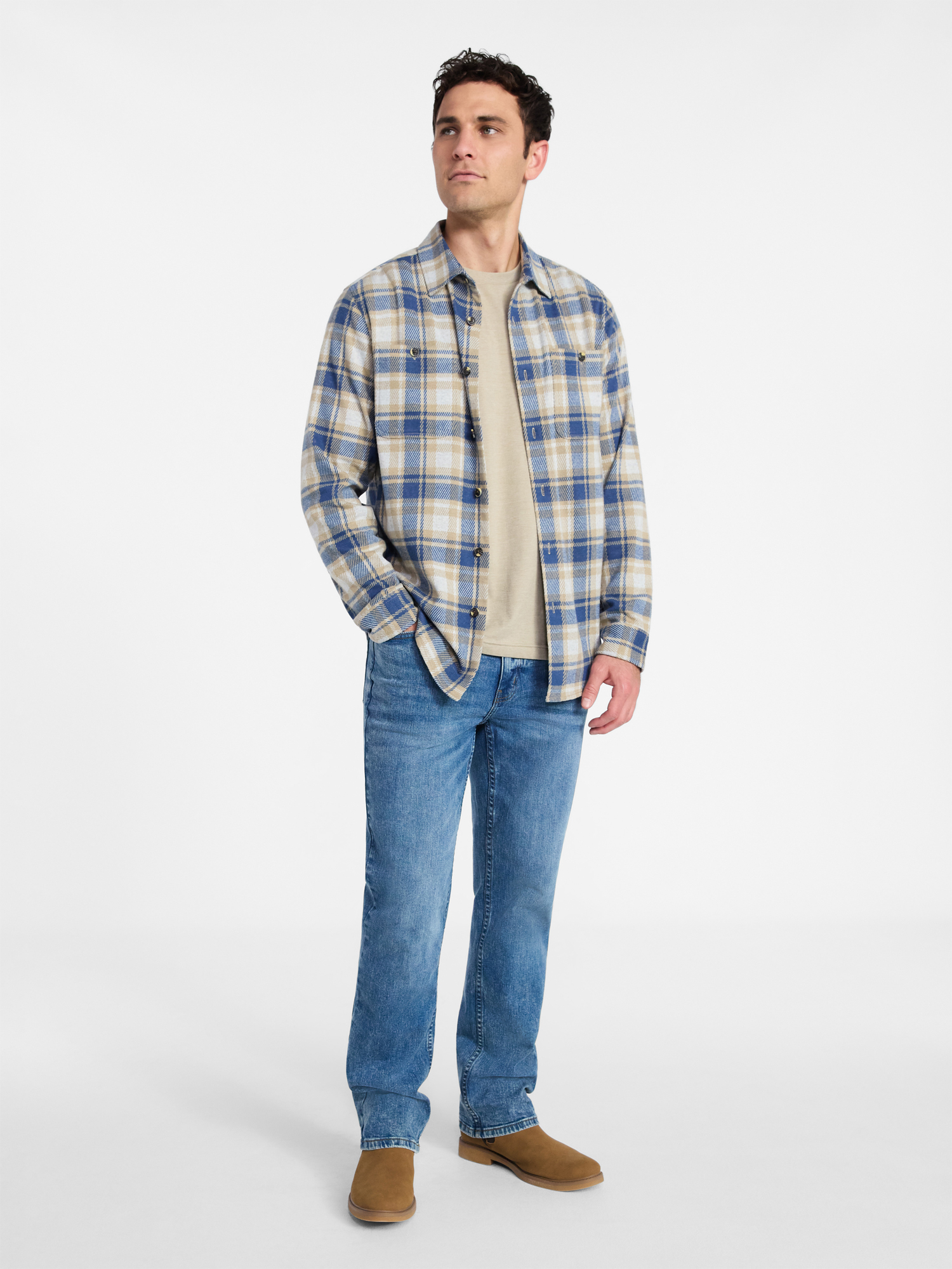 George Men's & Big Men's Knit Overshirt with Long Sleeves, Sizes S-3XL