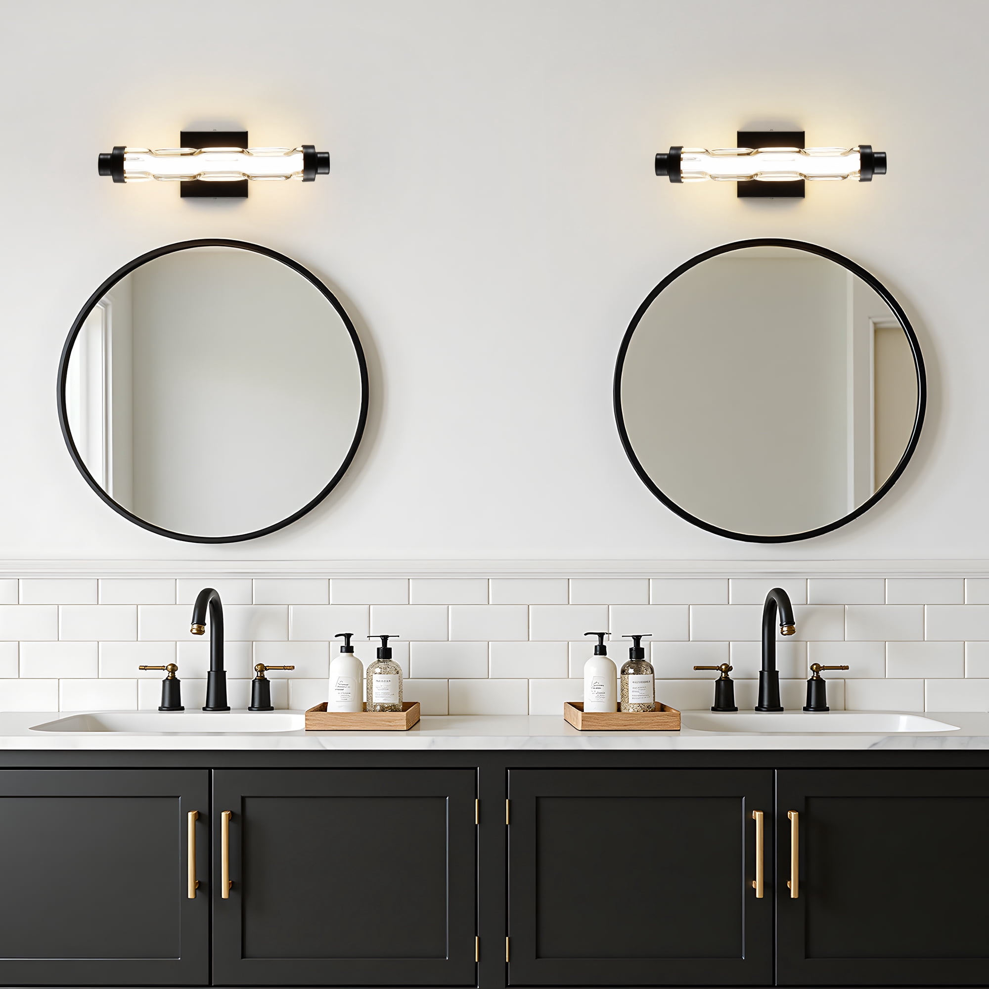 KAISITE 5CCT Modern Dimmable Indoor Wall Sconces Set of 2, Suitable for Vanity, Hallway, Bedside