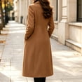 thumbnail image 5 of CHGBMOK Women's Notched Lapel Long Coat Single Breasted Casual Warm Overcoat Solid Color Winter Jacket with Side Pockets, 5 of 8