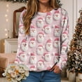 thumbnail image 2 of TTUHYWXI Womens Ugly Christmas Deer Sweatshirts Fashion Xmas Pullover Tops Fall Casual Crewneck Long Sleeve T Shirts Oversized (Light Pink, XL), 2 of 6