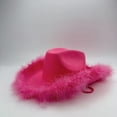 thumbnail image 3 of 4E's Novelty Pink Feathers Cowboy Hat with Heart Sunglasses – Coastal Cowgirl Party Pack, 3 of 4
