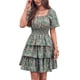 thumbnail image 1 of Vestido PRETTYGARDEN 2025 Floral de Verano con Escote Cuadrado Talla S - Verde Oscuro, 1 of 5