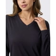 thumbnail image 4 of Real Essentials 4 Pack: Women's V-Neck Cotton Long-Sleeve T-Shirt (Available in Plus Size), 4 of 6