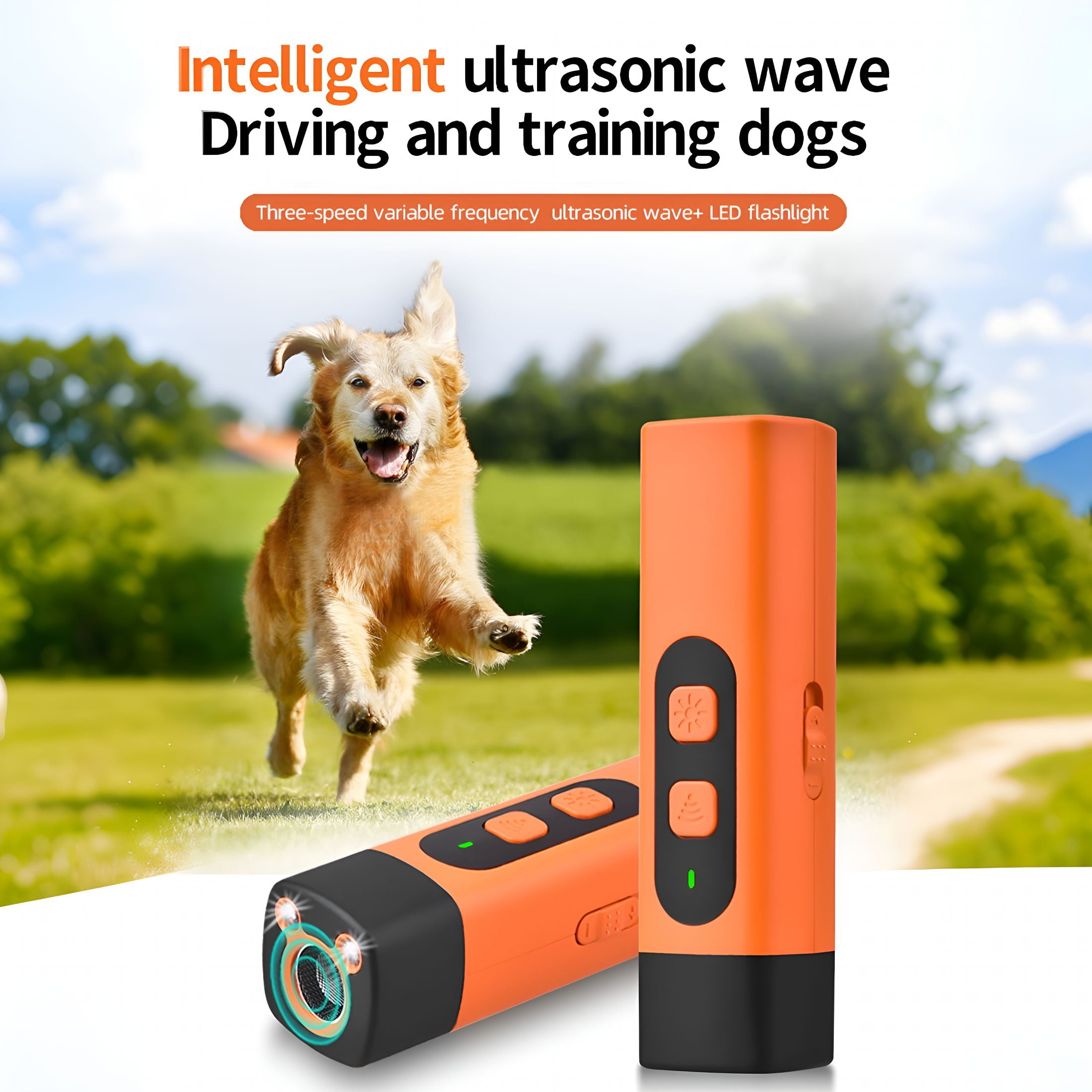 Ultrasonic Dog Repeller, Electronic Anti Barking Stop Bark Handheld 3 in 1 Pet  Dog Trainer with LED Flashlight, Dog Training Device for Your Safety - Dog  Deterrent/Training Tool/Stop Barking - Walmart.com