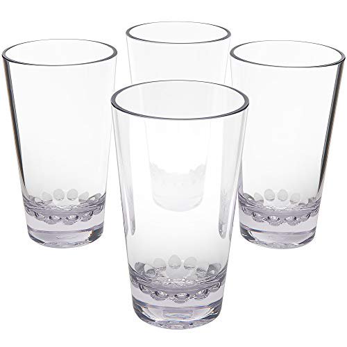 Srenta 16 Ounce Reusable Crystal Clear Tritan Plastic Pint Beer Glasses