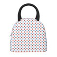 thumbnail image 3 of Vsdgher Insulated Lunch Bag Simple Bento Cooler Bag Lunch Tote Bag , Suitable for picnics, school, work (Red Blue Polka Dots Print ), 3 of 5