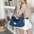 thumbnail image 6 of Women Large Capacity Shoulder Bag With Zipper Closure Polka Dot Crossbody Purse Adjustable Strap Shoulder Messenger Bag For Travel Shopping Work Daily Use (Blue), 6 of 13