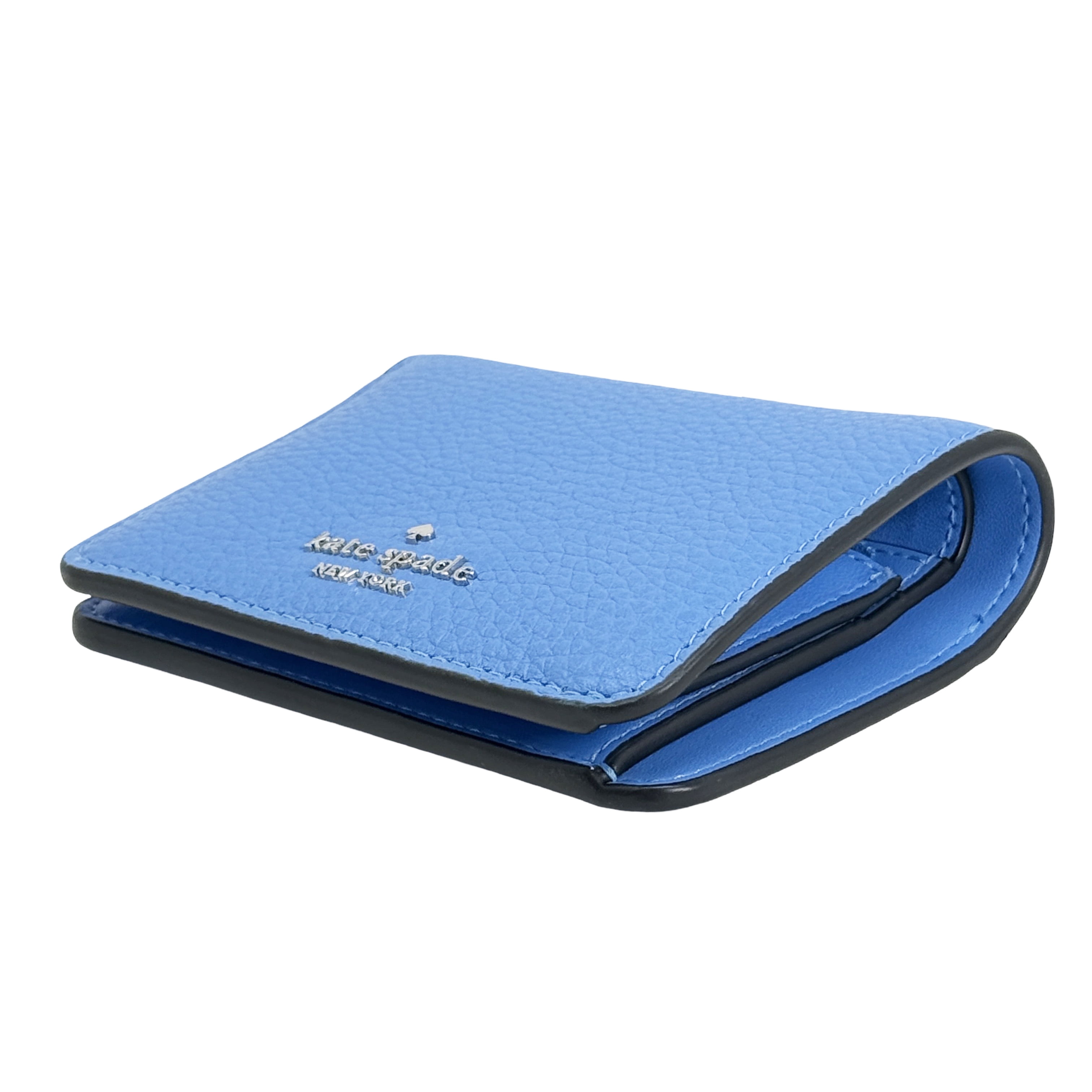 Kate Spade New York Women's Lena Small Pebbled Leather Bifold Wallet (Blue)