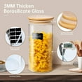 thumbnail image 3 of Glass jars with bamboo lids, glass food storage containers with airtight lids, round airtight food storage jars for grains, pasta, flour, sugar, best for kitchen storage, 3 of 6