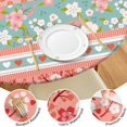 thumbnail image 4 of Floral Boho Print Stretch Tablecloth for Round Tables, 44 Inch Diameter Fits 38-42 Inches, Easy Clean, 4 of 7