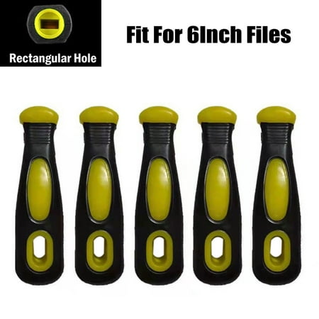 

5Pcs Plastic Files Handles Files Supplies 110mm Length Round Rectangular Hole