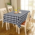 thumbnail image 2 of Buffalo Check Tablecloth Rectangle 52"x 52"-Washable and Stain Resistant Gingham Tablecloth Great for Outdoor Picnic, Parties, Kitchen and Holiday Dinner,Navy Blue, 2 of 9
