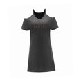 thumbnail image 4 of Vestido de mujer con hombros descubiertos, cómodo hasta la , vestido tipo jersey para viaje L, 4 of 7