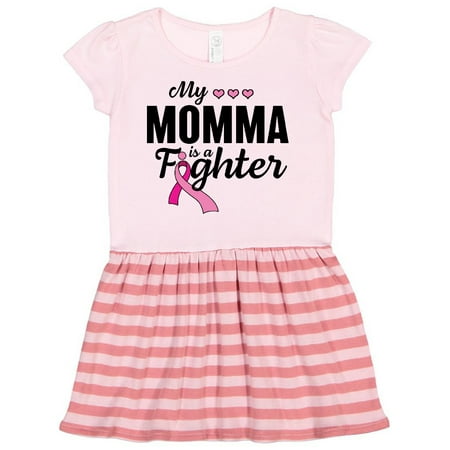 

Inktastic Breast Cancer Awareness My Momma is a Fighter Gift Toddler Girl Dress