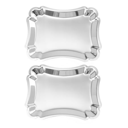 

2Pcs Multi-function Vanity Trays Stainless Towel Trays Household Dessert Trays