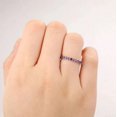 thumbnail image 3 of Amethyst Wedding Band Matching Band Engagement Ring Promise Ring 925 Sterling Silver Gemstone Jewelry For Women Gift, 3 of 5