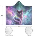 thumbnail image 3 of Forest Black Cat Wearable Blanket Hoodies for Women Men Adults Cat Lovers Soft Cozy Purple Butterfly Cats Hooded Blankets for Bedding Travel Decor Birthday Gifts 50×60 Inch, 3 of 5