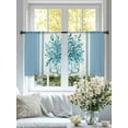 thumbnail image 4 of Eucalyptus Leaf Bottle Sheer Curtains 54 Inch Long 2 Panels, Watercolor Floral Plant Teal Stripes Light Filtering Rod Pocket Semi Sheer Curtains, Sheer Voile Drapes for Living Room Bedroom, 52"x54", 4 of 5