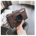 thumbnail image 6 of Coffee Glitter Camera Shaped Crossbody Bag, Evening Clutch Purse for Women, 6 of 8
