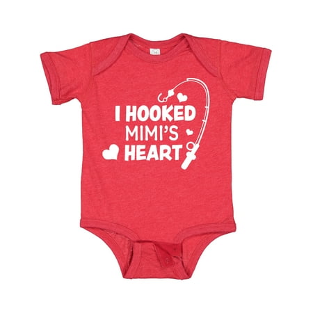

Inktastic I Hooked Mimi s Heart with Fishing Rod Gift Baby Boy or Baby Girl Bodysuit